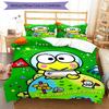 3pcs Sanrio7 Design Cover Set - HD Printed Bedding with 1 Cover and 2 Pillowcases - Perfect for Home and Dorm Decor