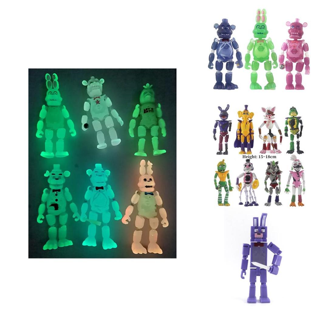 Коллекционные игрушки Five Nights At Freddy's Светящиеся фигурки 6/8 шт. Набор