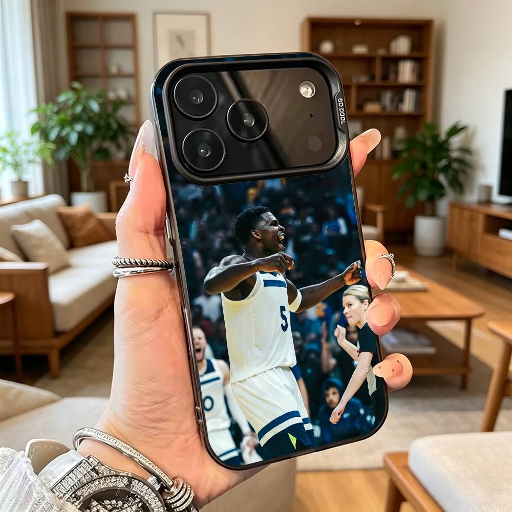 Чехол для телефона Basketball Antman 5 Anthony Edwards для iPhone 17,16,15,14,13,12,11Plus,Pro Max,XS, Цветной серебряный внутренний чехол