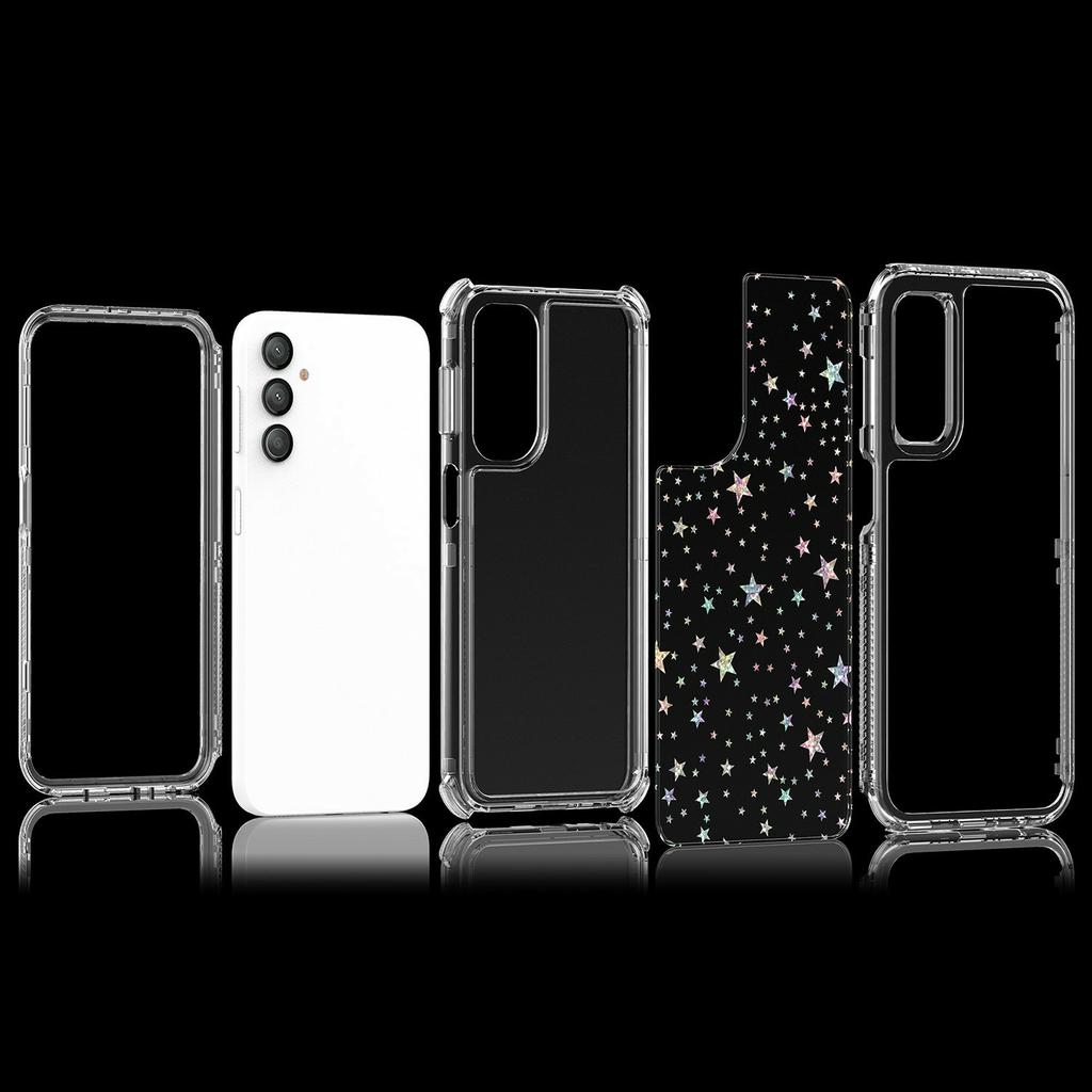 Для Samsung Galaxy A24 4G (162.1мм) Прозрачный акриловый гибридный чехол из ТПУ для телефона с пленкой, напечатанной лазером