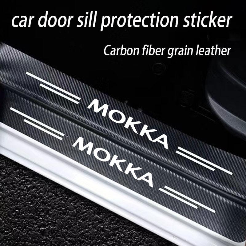BBFT9 Fashion Door Sill Carbon Fiber Sticker Threshold Side Anti Scratch Tape Waterproof Decal for opel Mokka accessories Anti-drity
