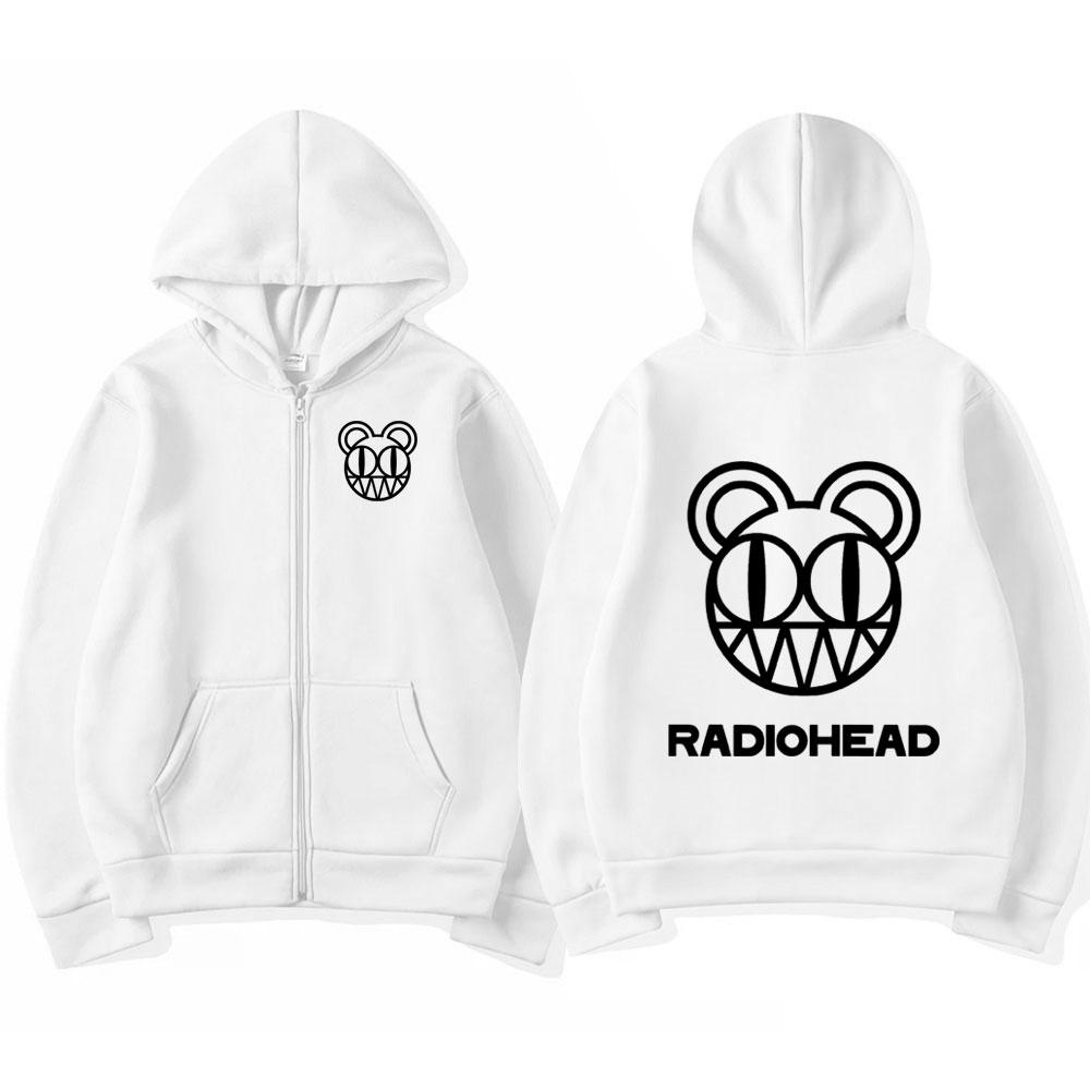 Rock Band Radiohead Толстовка на молнии Женская Модная Винтажная Толстовка на молнии Панк Хип-Хоп Оверсайз Худи Куртка Верхняя одежда