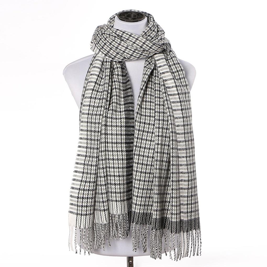 Cashmere Winter Check Muffler, Unisex Couple Scarf