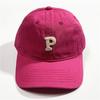 Baseball caps men and women ins Internet celebrities retro green P letter soft top cap spring and summer washing casual visor hat