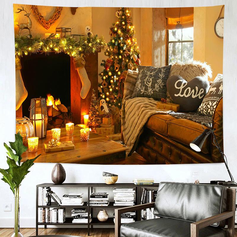 Рождественский гобелен для домашнего декора, новогодний Санта-Клаус, украшение комнаты, фоновая ткань, большой размер, гобелен, настенная ткань