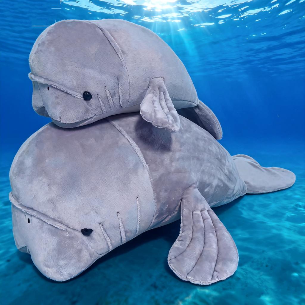 34Cm50Cm Kawai Morgan The Manatee Plush Toy Gentle Ocean Creature Gift Kidsmarine Life Lovers Huggable Manatee Christmas Gift