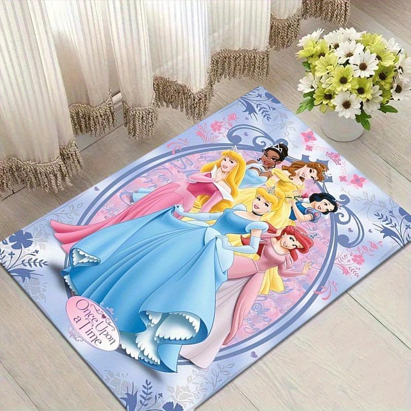 1pc Princess Pattern Area Rug Soft Flannel Floor Mat for Living Room,Office,Bedroom and Carpet,Sofa Coffee Table Floor Mat