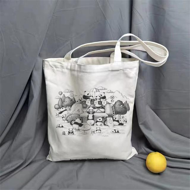 Холстовая сумка Kawaii Harajuku с рисунком, сумка для покупок, сумка через плечо с принтом, сумка для покупок, повседневная модная сумка.