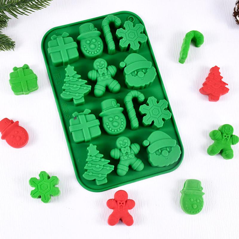 Рождественские силиконовые формы для шоколада, пряничный человечек, снежинка, рождественская елка, конфеты, печенье, инструменты для выпечки, новогодний декор для торта