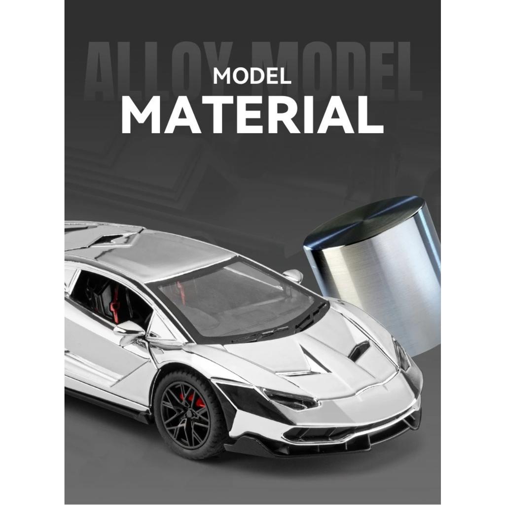Гальванизированный 1/24 Lamborghini 770 Суперкар Сплав Модель Украшения Игрушки Литой Миниатюрный Voiture Дети Мальчик Подарок День Рождения