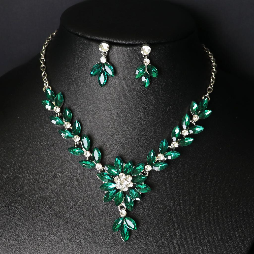 Товар Серьги Комплект Цепочка 2-х Части Кристалл Стеклянный Сплав Платье Аксессуары Женское Ожерелье