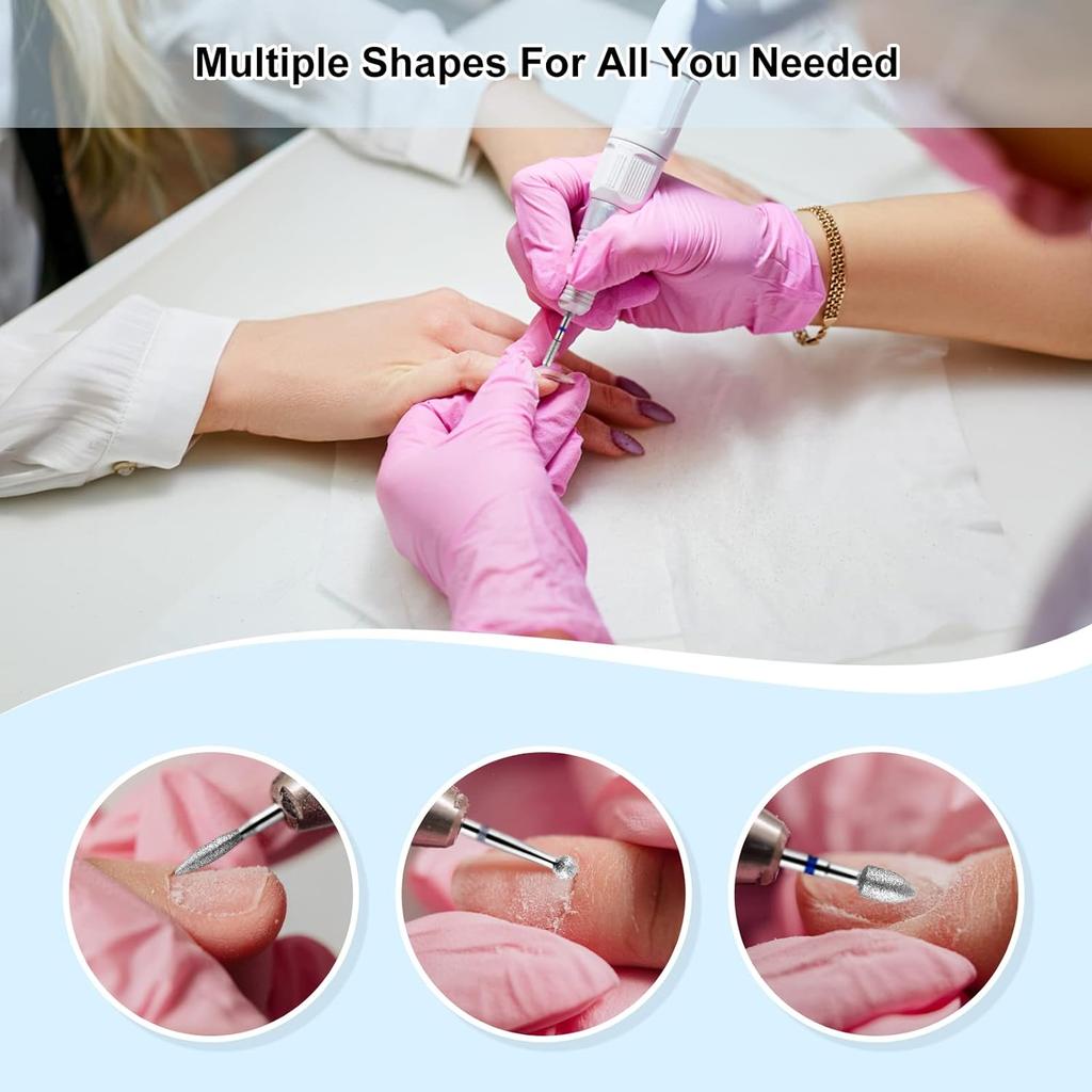 Набор из 10 шт./1 комплект электрических насадок для ногтей 3/32 роторные фрезы инструменты для кутикулы аксессуары электрические пилки для ногтей маникюр педикюр