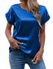 2023 Spring/Summer Women's Short-Sleeve Loose Fit Satin Shirt