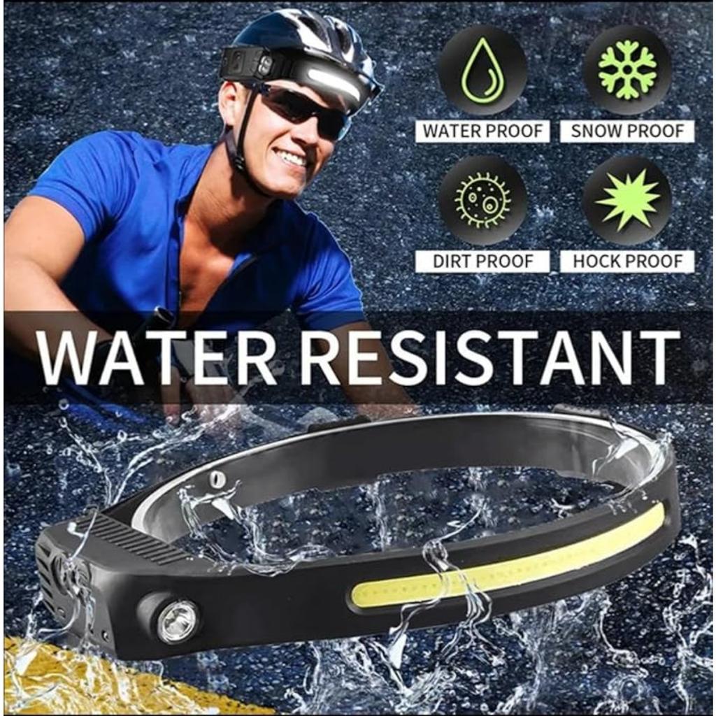 LED Headlamp,Rechargeable Flashlight, 270° Beam Headlight, Motion Sensor Head Lamp, 5Mode Headlamps,Adjustable Headband Outdoor Waterproof Head Light