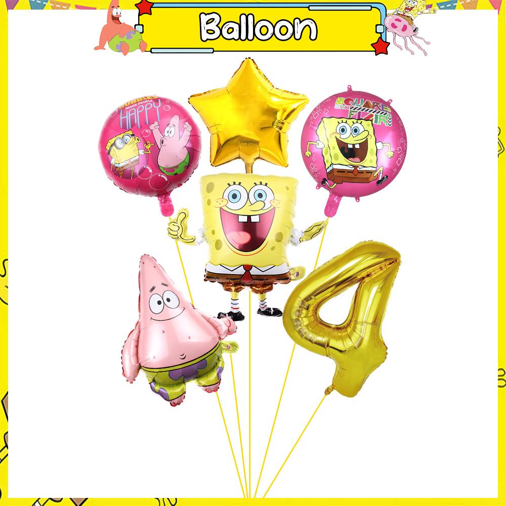 Sponge-Bobs Theme Cartoon Birthday Balloon Party Decoration Plate Cups Napkin Topper Tablecloth Kids Birthday Banner Baby Shower 5