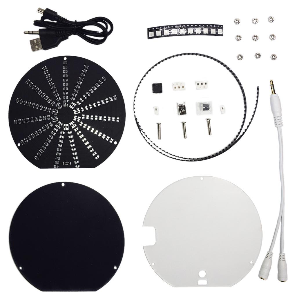 Component Soldering Kit LED Circular Visualizer Music Spectrum Display DIY Kit Audio Visualizer Electronic Learning Kits