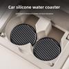 Car Carbon Fiber Pattern Cup Mat Storage Pad Center Console Glue Cup Holder Non-slip Mat Car Accessories