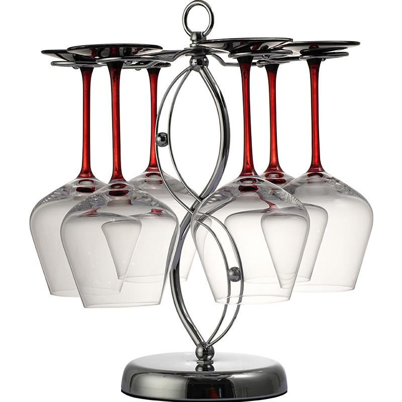 Premium Crystal Wine Glasses Set With Decanter Stand 6pcs 550ml Stemware Home Dining Modern Minimalist Design