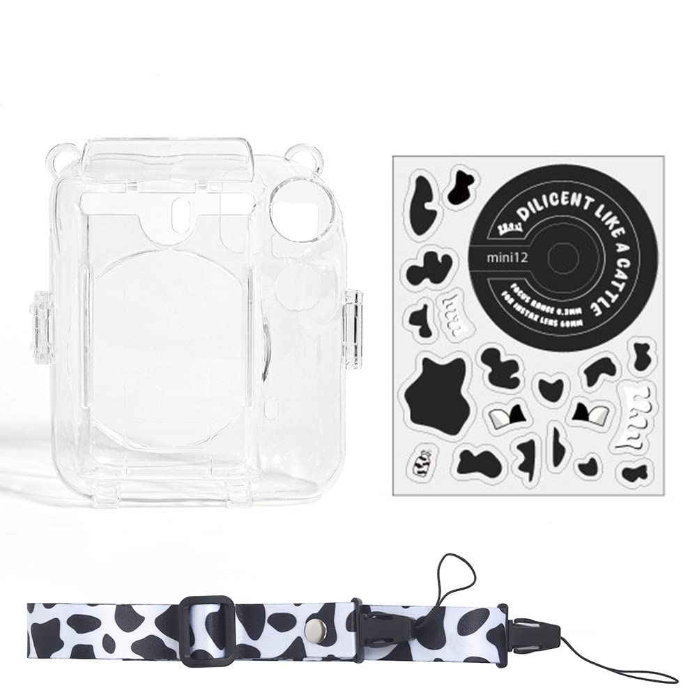 Fenmic Instant Camera Clear Case Чехол для хранения Fujifilm Instax Mini Photo Clip с пленочным регулируемым плечевым ремнем 12, карман, герметичный, (Набор 2)
