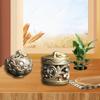 1PC Vintage Pure Brass Aroma Jar Keychain Pendant Small Copper Ware Storage Tank Luggage Pendant Household Agaric