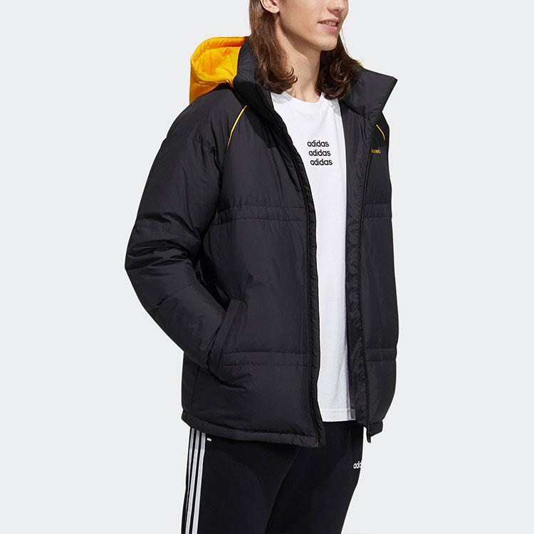 adidas Мужские пуховики Neo Черные С капюшоном Умеренные Другие HF0504