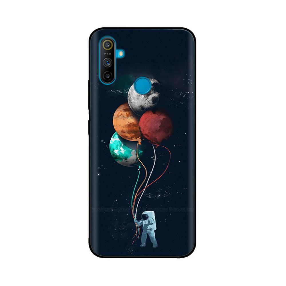 Чехол для Realme C3 Мягкий Черный Силикон ТПУ Узорчатая Задняя Крышка Для OPPO Realme C3 RMX2020 C 3 RealmeC3 Расписной Чехол для Телефона Fundas