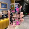 Крутая палочная фигурка кота painting iPhone17AIR прозрачный чехол для мобильного телефона Apple 15Pro смешной 16 не сталкивается