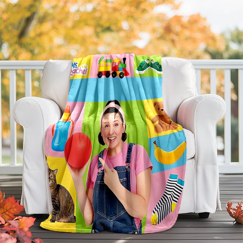 Ms. Rachel Theme Printed Blanket - Perfect for Couch, Bed, Travel & Outdoor Use | Machine Washable, Cozy & Durable.