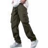 Summer New Men's Work Trousers Fashion Drawstring Multi-pocket Casual Trousers
