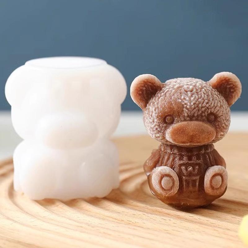 Форма для льда в виде медведя Трехмерный силиконовый лед в виде медведя, шлифующий 3D-молочный чайный напиток, форма для льда в виде медведя в виде виски в виде животного