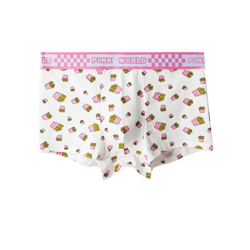 Мужские трусы-боксеры из чистого хлопка с принтом, дышащие - Милые молодежные больших размеров шорты со средней посадкой