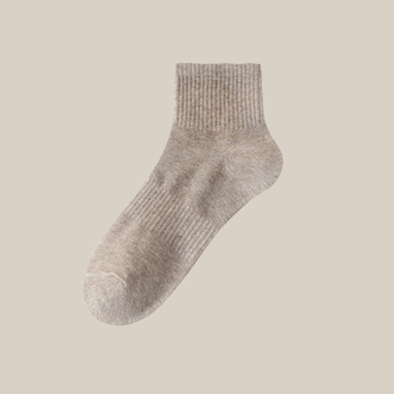 Women's Autumn Mid-calf Socks, Summer Thin Sweat-absorbing and Breathable Cotton Socks, Solid-colored Short Socks, Spring and Autumn Long Calf Socks