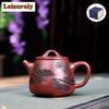 250 мл Роскошный чайник из фиолетовой глины Исин, чайник ручной работы из сырой руды, крови дракона, песка, глиняного чайника, чайный сервиз Zisha, чайная утварь, украшение в подарок
