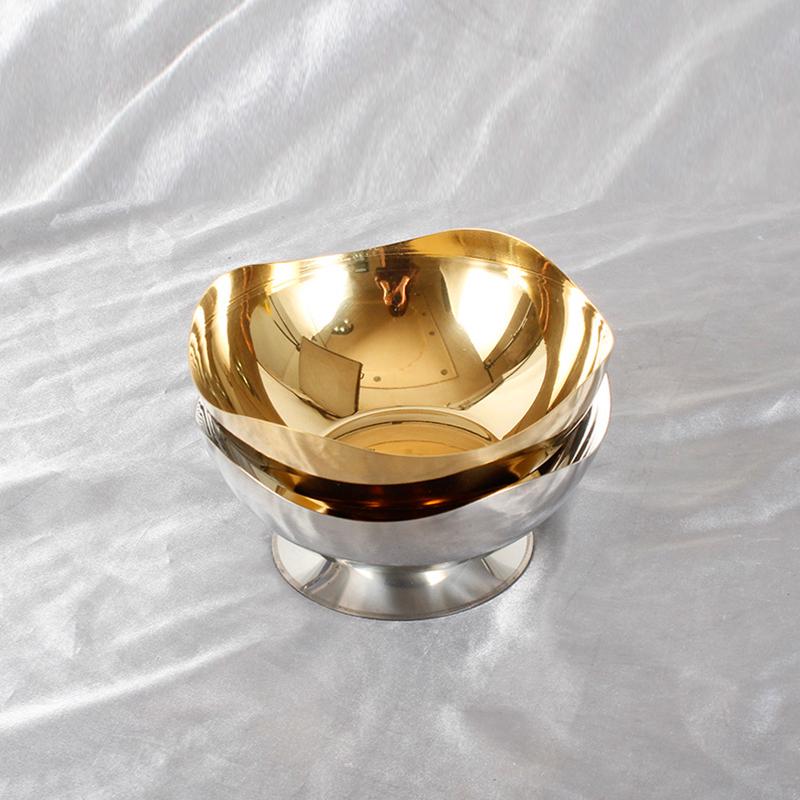 304 Stainless Steel Tall Footed Design Restaurant Ice Cream Bowl Durable Fruit Bowl Creative Salad Bowl Ins Home Accessories