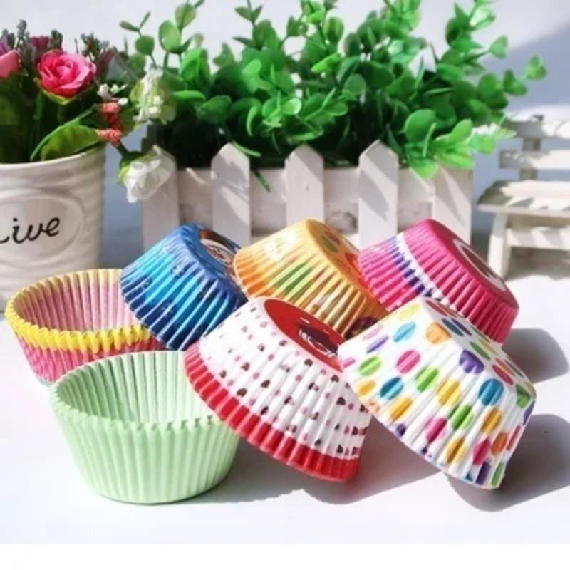 100pcs/set Colorful Muffin Cake Cupcake Baking Cups Case Tool (100pcs Is All the Same Color)