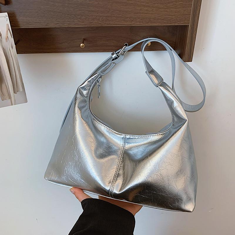 Trendy Street Style Large Capacity Pu Crossbody Bag Fashionable Minimalist Tote Handbag