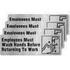 24 Hour Video Surveillance Sign Aluminum Silver 9 x 3 Inches Self-Adhesive Waterproof Metal Door Wall Sign for Business Restaurants 4 Pack
