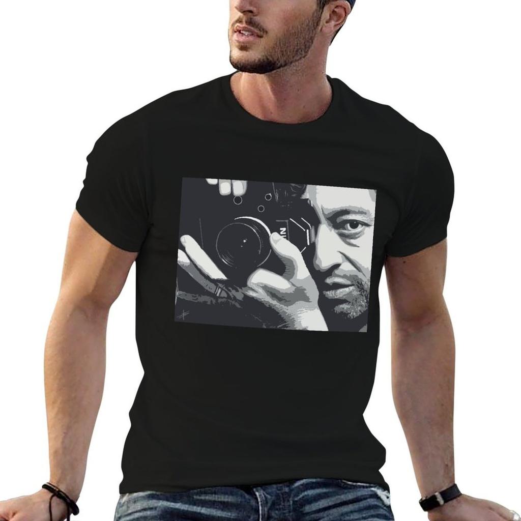 Serge Gainsbourg Digital Art Portrait Tshirt Lightweight Sport Basic Tshirt