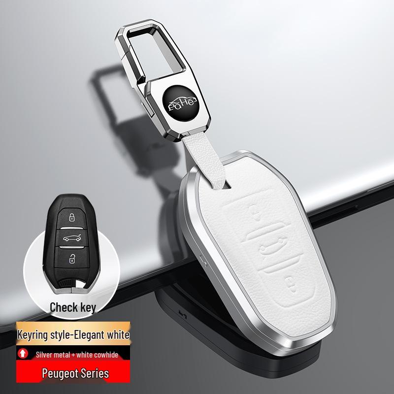 Key Cover & Keychain for Dongfeng Peugeot Models: 308, 207, 301, 408, 508, 2008, 3008