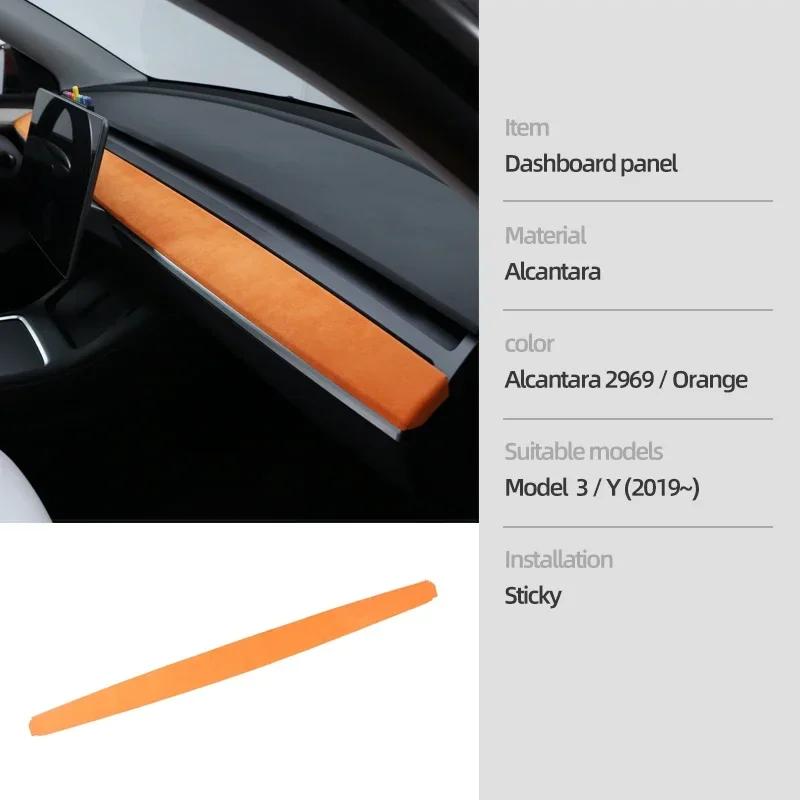 Betterhumz for Tesla Model 3 Y 2020 2021 2022 2023 Car Interior Dashboard Door Panel Cover Made of Alcantara Decals Accessories