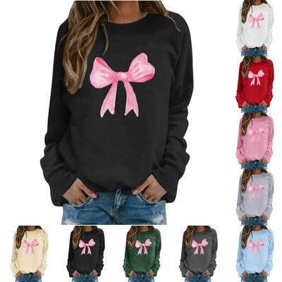 Женская повседневная модная блузка с длинным рукавом и круглым вырезом с принтом