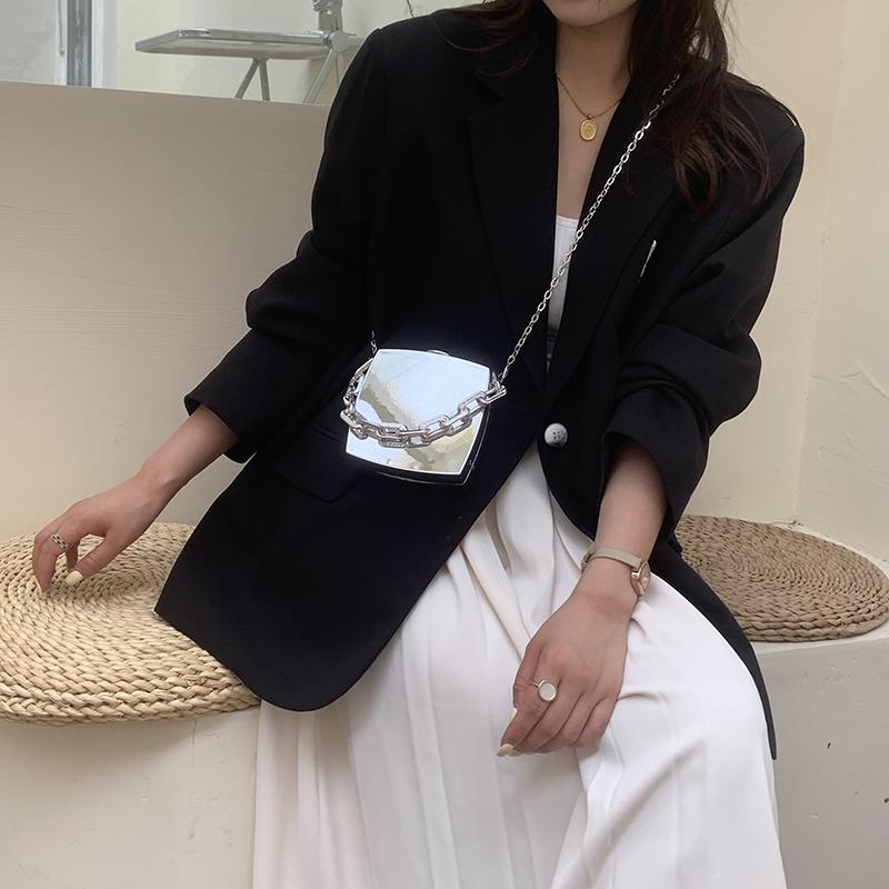 Маленькие сумки-коробки для женщин, новые модные кошельки и сумки на цепочке, зеркальная квадратная сумка через плечо для женщин, высококачественные сумки через плечо
