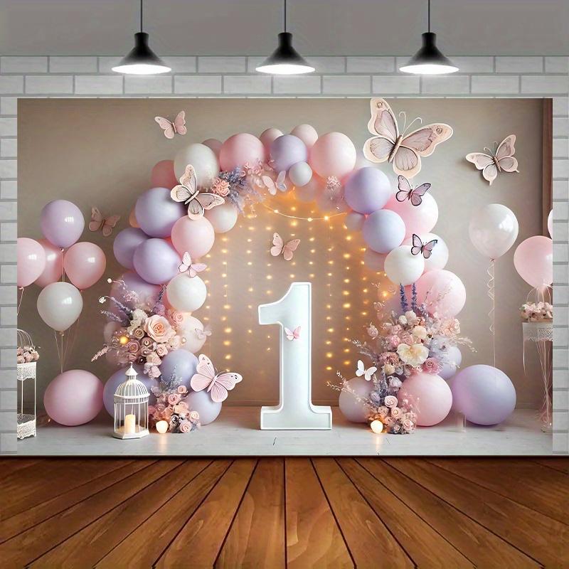 A dreamy and colorful birthday party background cloth, with bright colors, suitable for family gatherings and weddings