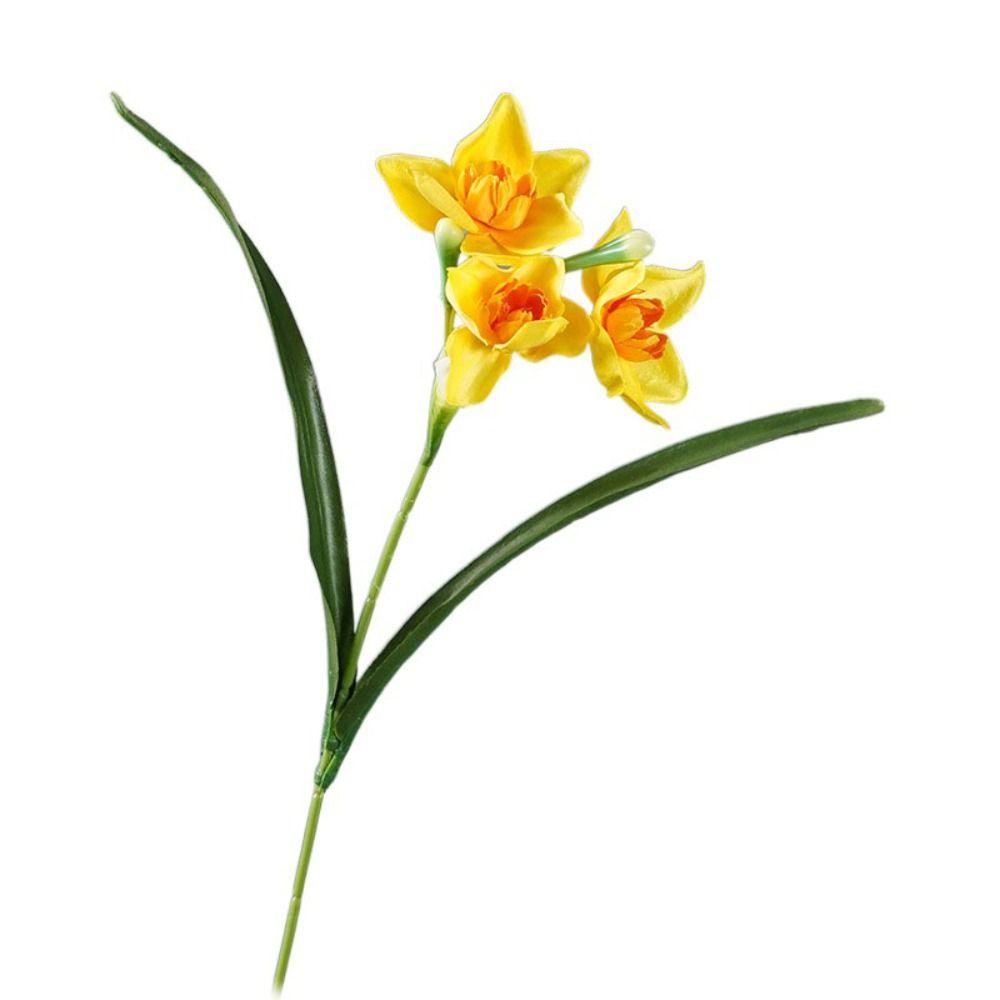 Искусственные цветы нарцисса Real Touch, искусственный букет из шелковых цветов, украшение для дома