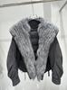 oversized natural real fox fur collar down jacket women's retro temperament personalized warm jacket short top winter