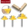 3-Piece 8-Tooth 45° Tenon Joint Panel & Splicing Cutter Router Bit Set