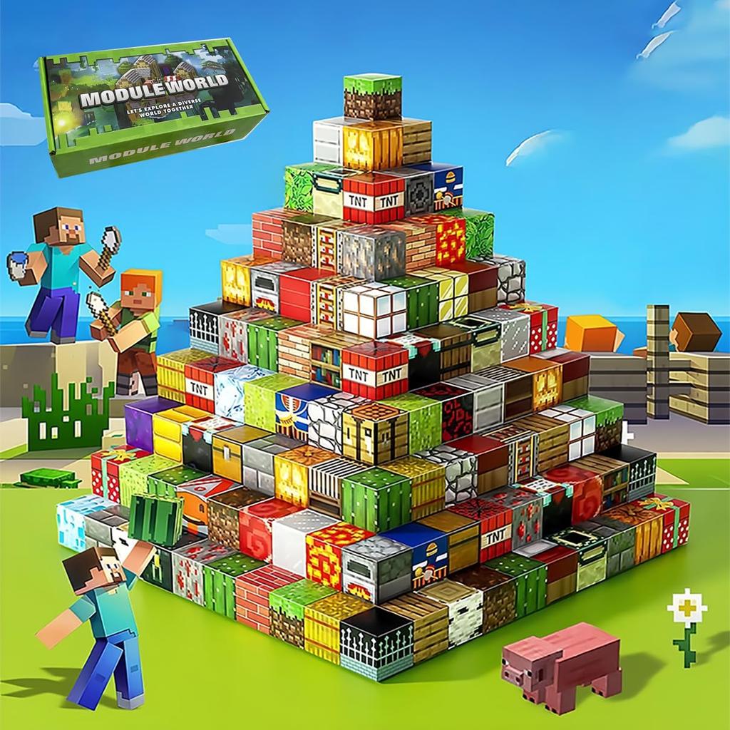 Магнитный Майнкрафт Магнитный Блок Сделай Сам Магнитное Строительство Бесплатный Обучающий Подарок на День Рождения Штуки 8 Блоков, Игрушки в Стиле Майнкрафт, Блоки,