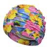 Quick Drying Oversized Swimming Cap Printed Fabric Bathing Cap Hot Spring Swimming Cap  Gift