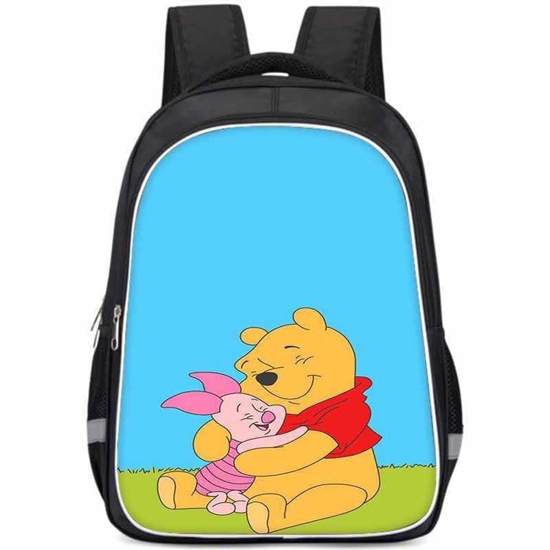 Winnie The Pooh Large Capacity Lightweight 3d School Backpack For Kids And Students Unisex Oxford Fabric