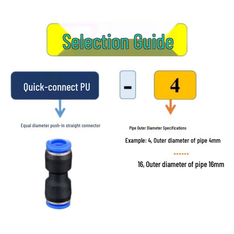 PU Plastic Straight Pneumatic Quick Connector